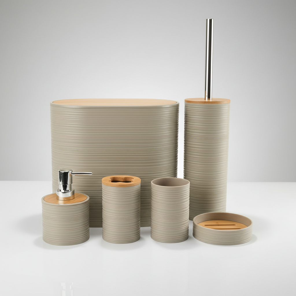 Six-Piece Bathroom Accessory Set - Bamborao