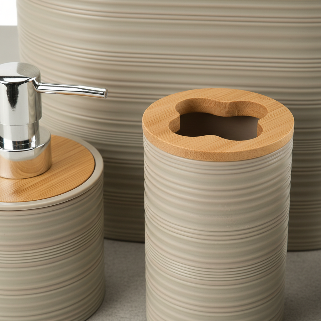Six-Piece Bathroom Accessory Set - Bamborao
