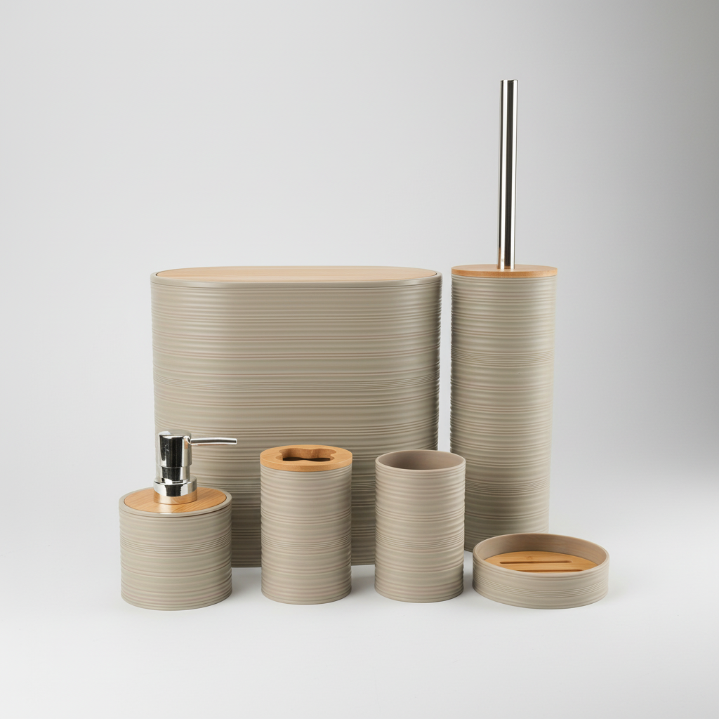 Six-Piece Bathroom Accessory Set - Bamborao