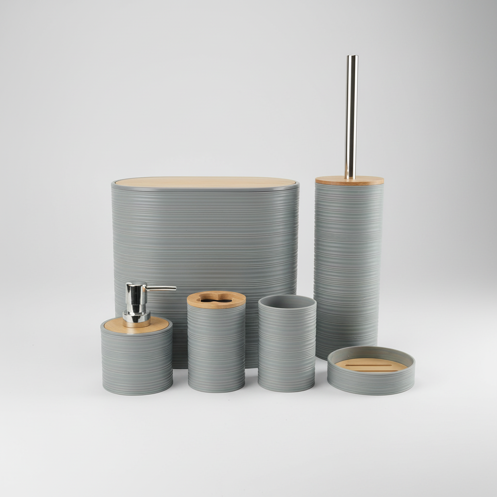 Six-Piece Bathroom Accessory Set - Bamborao