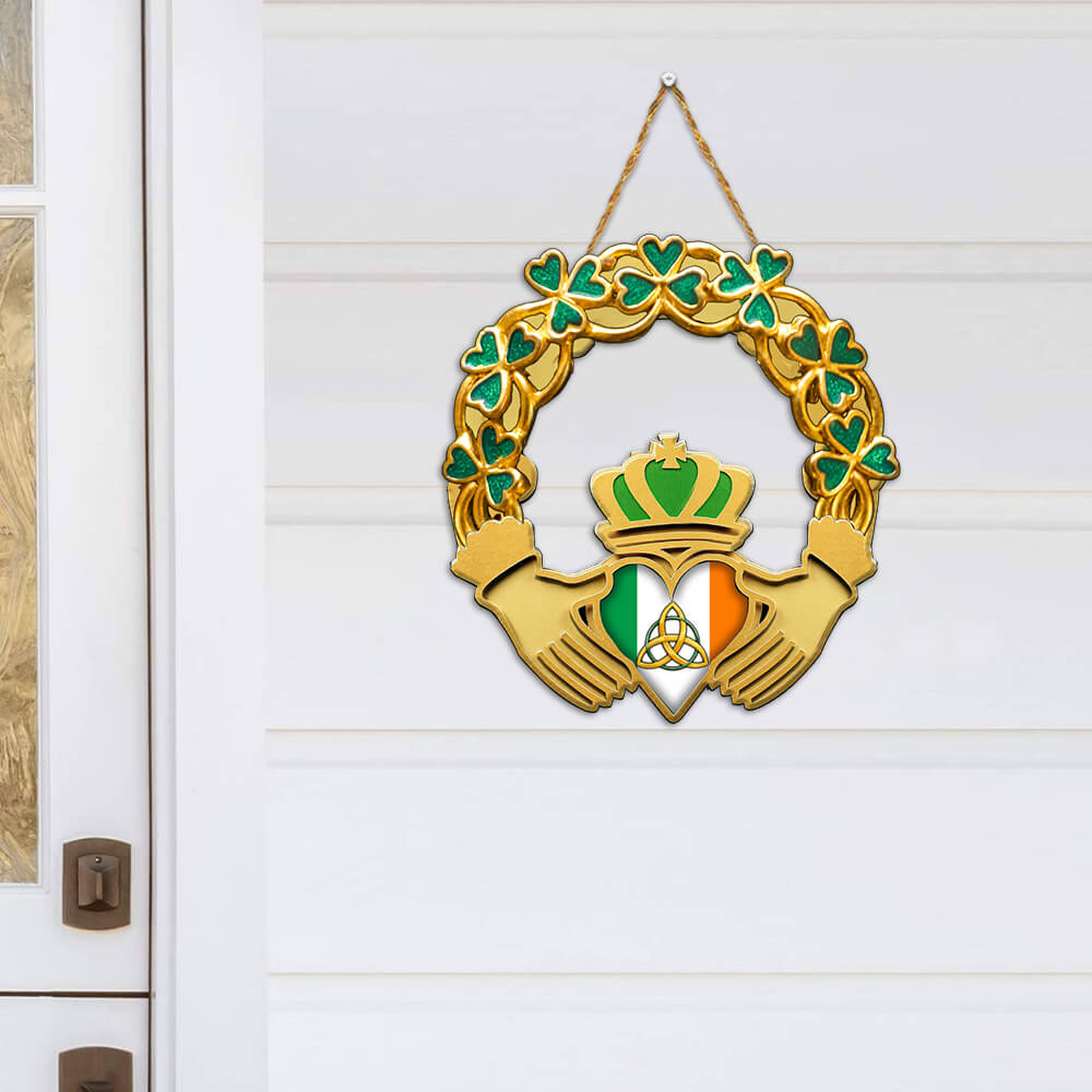 Irish St. Patrick's Day Custom Wooden Sign Claddagh