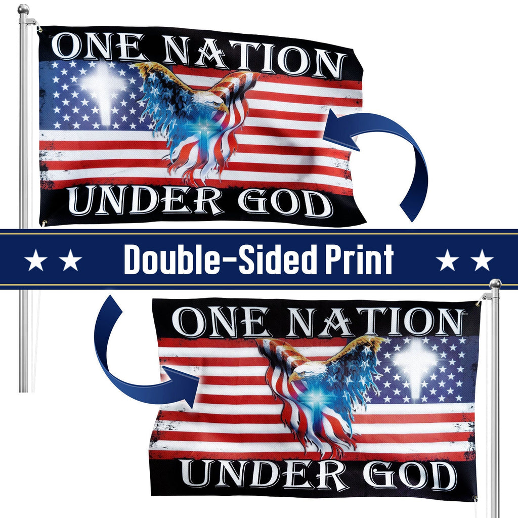 One Nation Under God American Eagle Grommet Flag THB3602GFv2 3-Day Shipping
