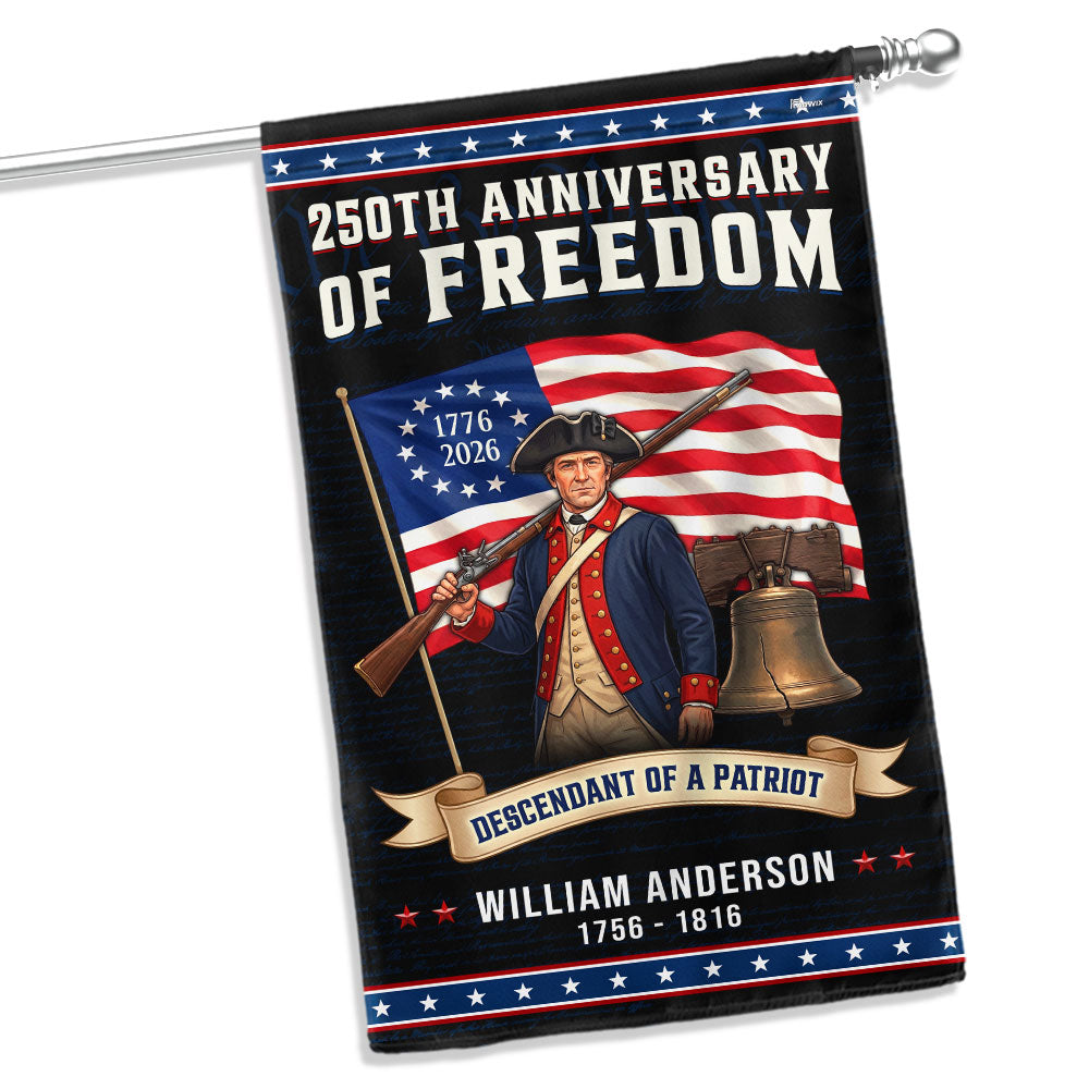 Custom Descendant of A Patriot 250 Years Flagwix Flag for Indoor Outdoor