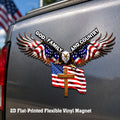 God Family And Country Eagle Cross Die Cut Magnet, Patriotic Gift for Veterans, Father's Day, 4th of July, Veterans Day Truck Magnet