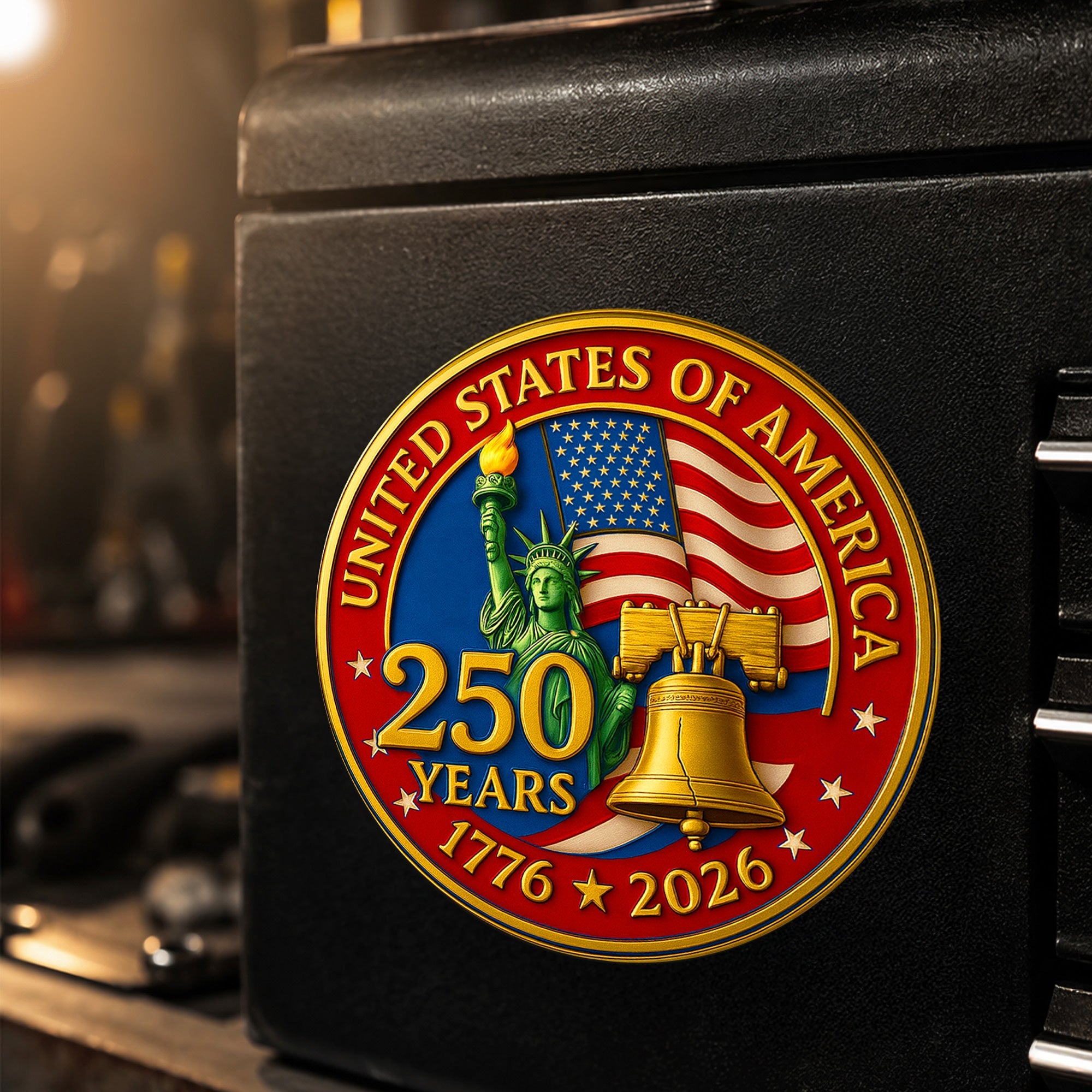 USA 250 Years Of Freedom Die Cut Magnet, 1776-2026 Semiquincentennial Liberty Bell Magnet, America 250th Birthday Truck Decal