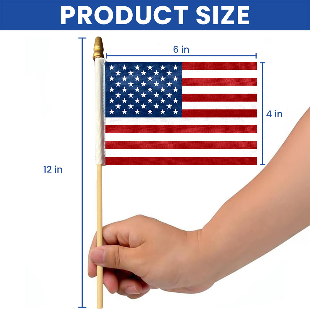 Handheld American Flag, Small American Flags On Sticks for Patriotic Parades and Celebrations, Flag for Veterans day
