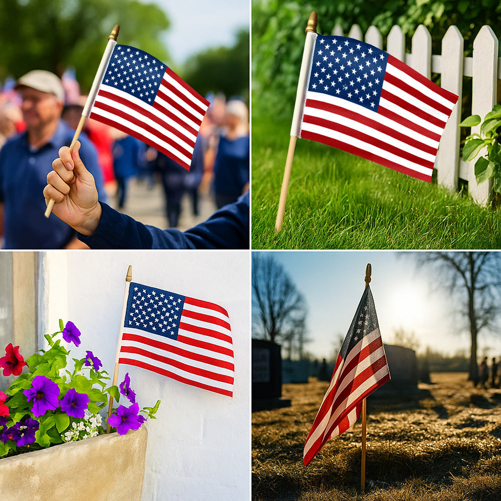 Handheld American Flag, Small American Flags On Sticks for Patriotic Parades and Celebrations, Flag for Veterans day