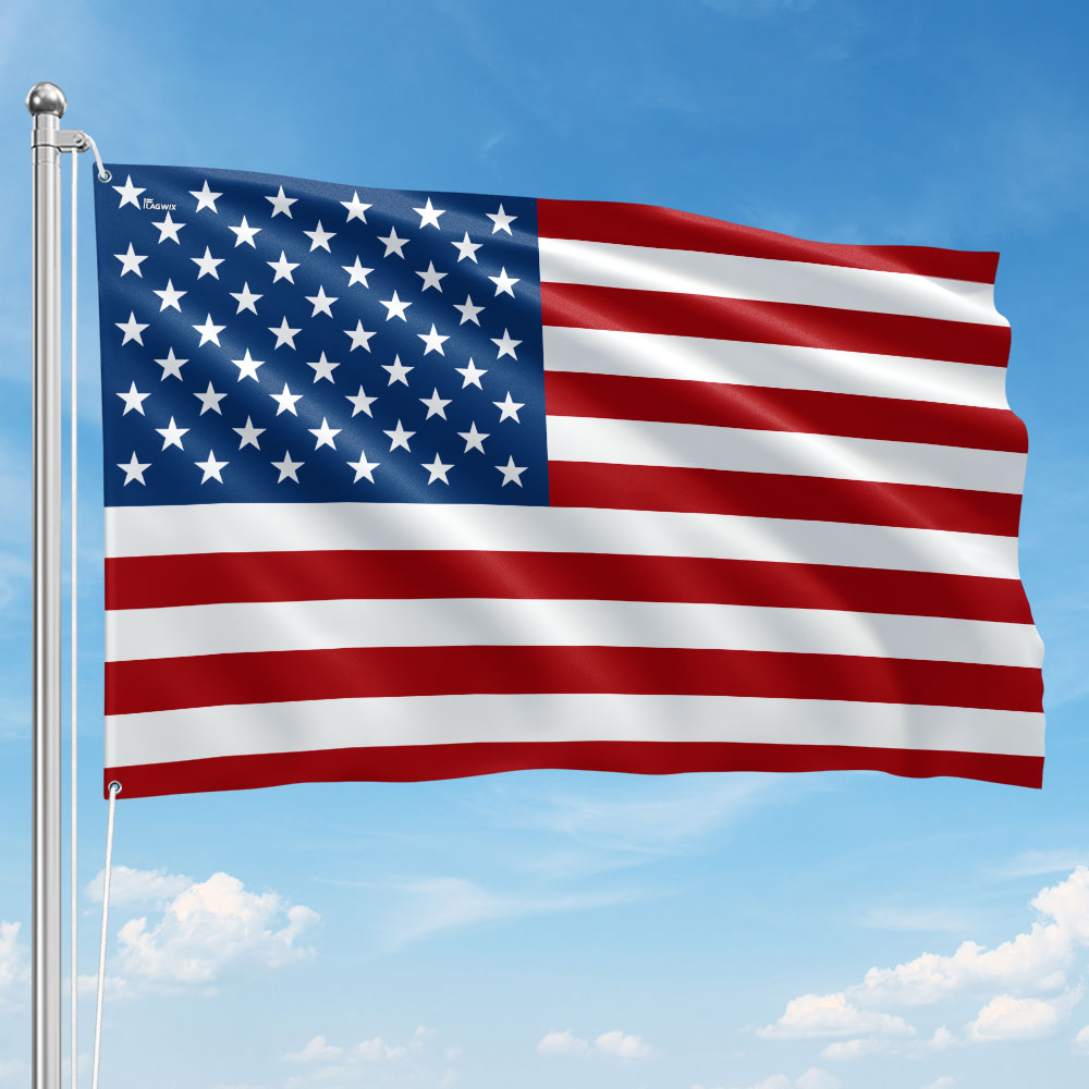 FLAGWIX Premium American Grommet Flag - Weatherproof Outdoor United States Flag