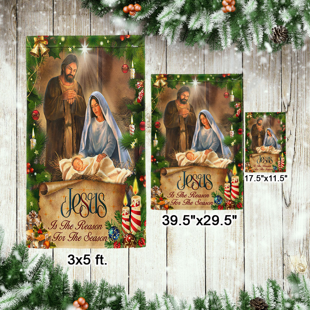 Jesus Is the Reason Christmas Flag - Faithful Holiday Gift & Decor with 3-Day Shipping