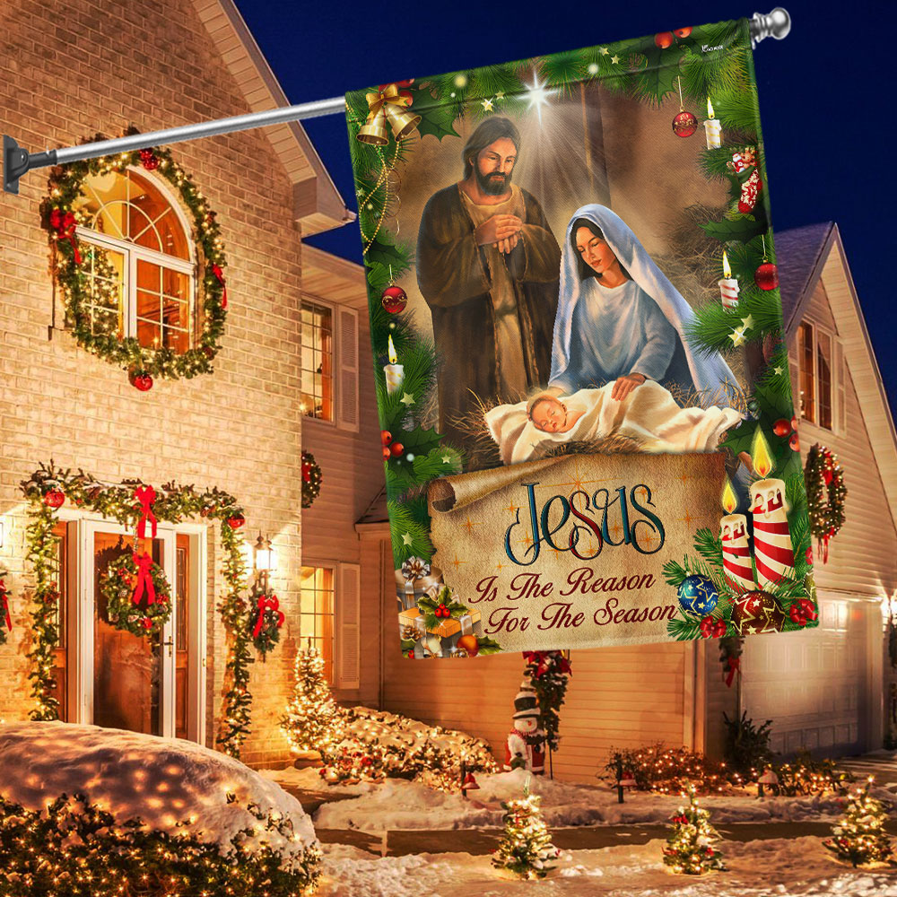 Jesus Is the Reason Christmas Flag - Faithful Holiday Gift & Decor with 3-Day Shipping