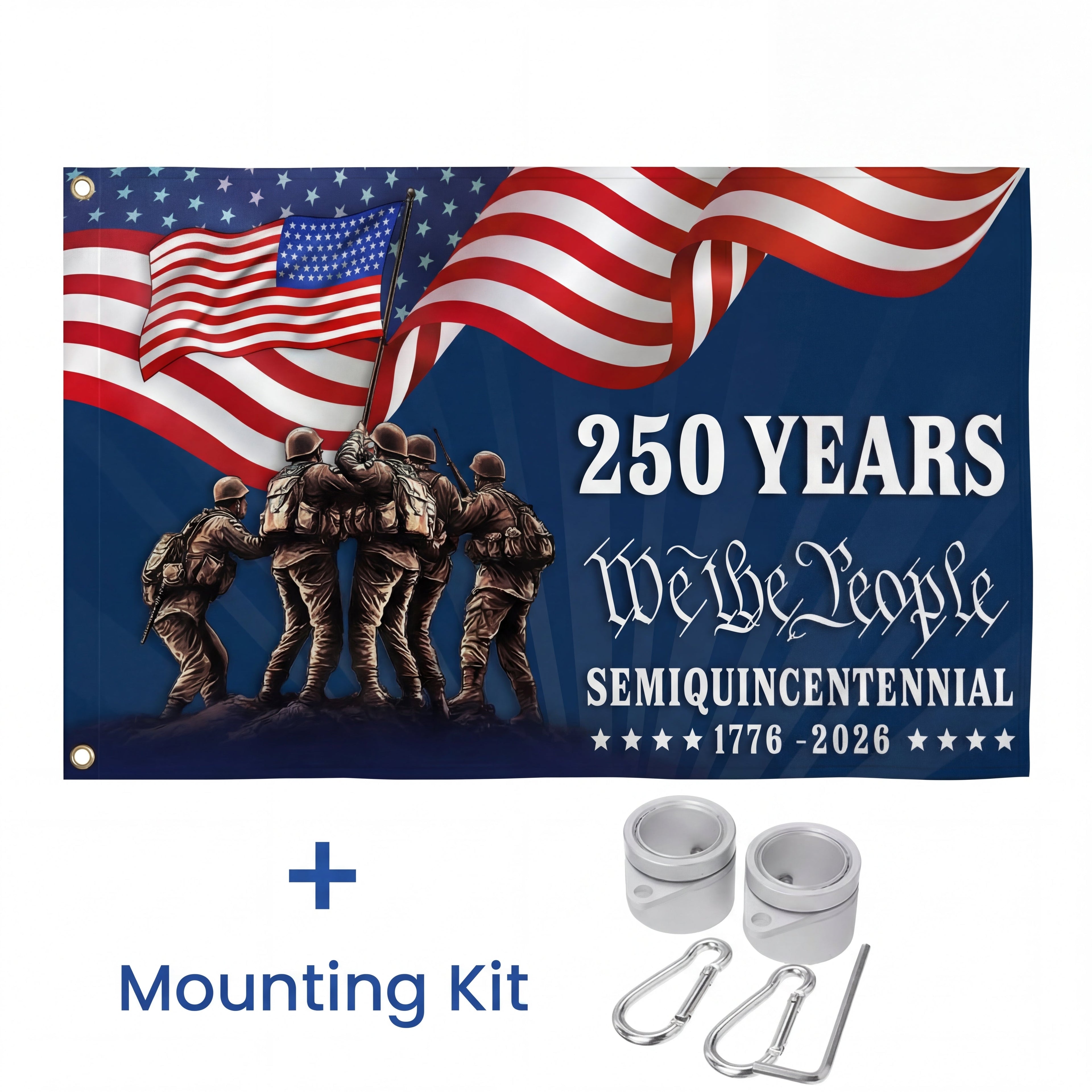 We The People Semiquincentennial Military 250 Years Grommet Flag