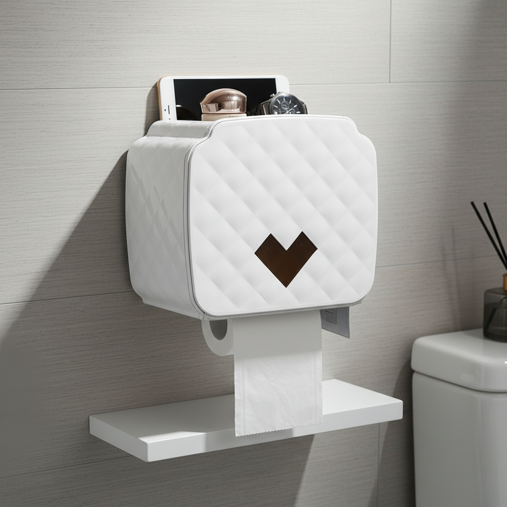 Toilet paper dispenser with shelf - SafeRoller
