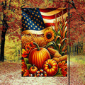 Fall Thanksgiving Pumpkins Harvest American Flag