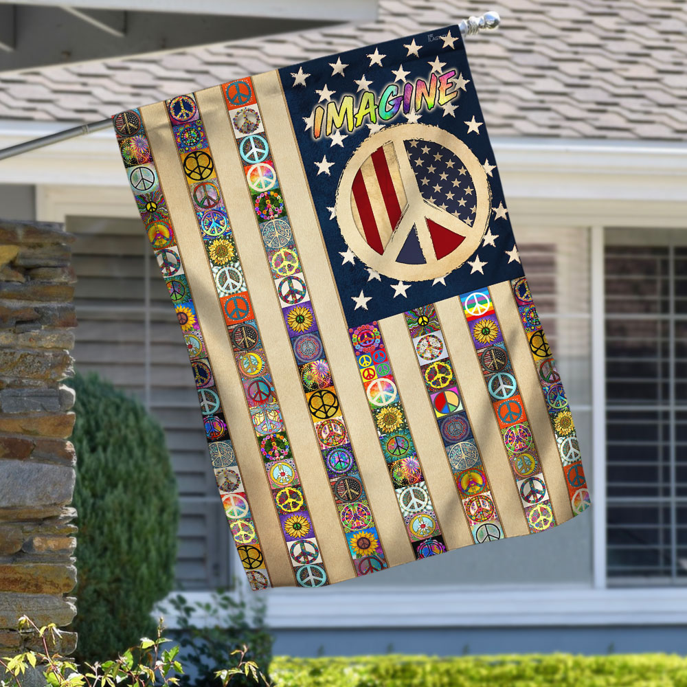 Peace Sign Hippie Flag