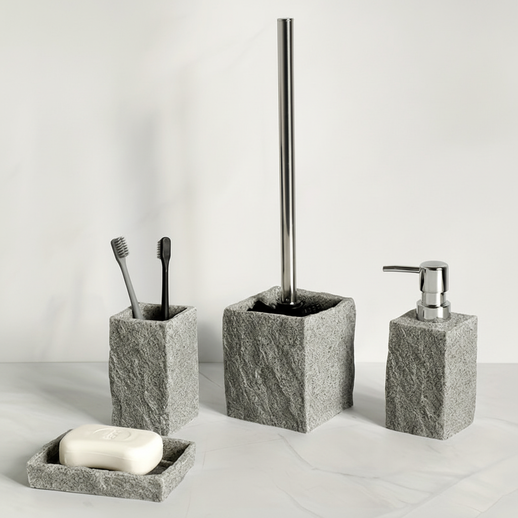 Four-piece bathroom accessory set - Gravorn