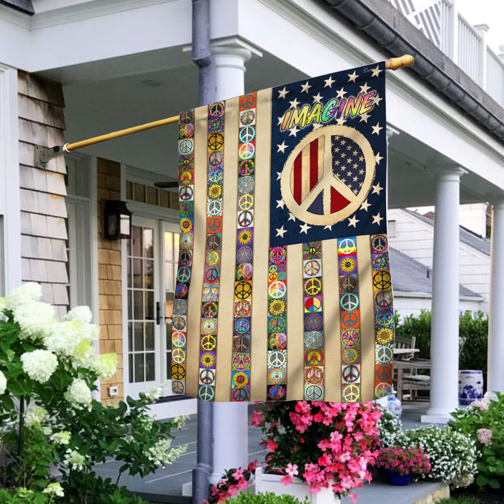 Peace Sign Hippie Flag