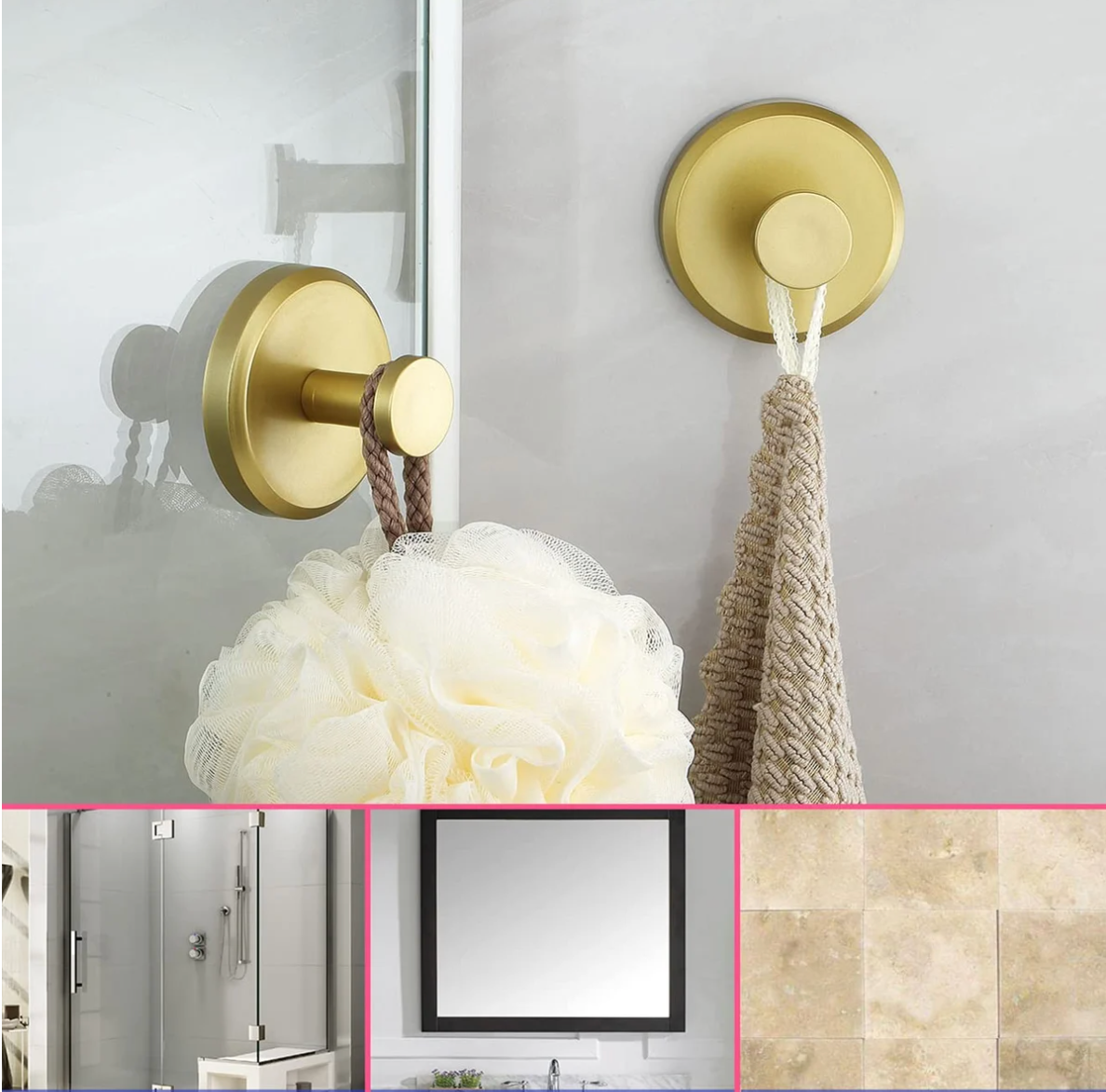 Wall-mounted bathroom hook set - Mountique