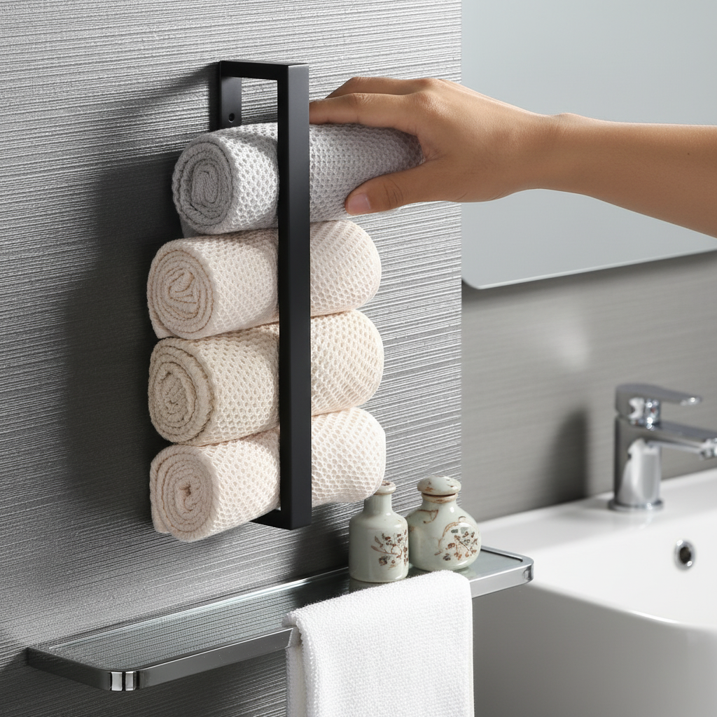 Wall-mounted towel holder made of stainless steel - Rollify