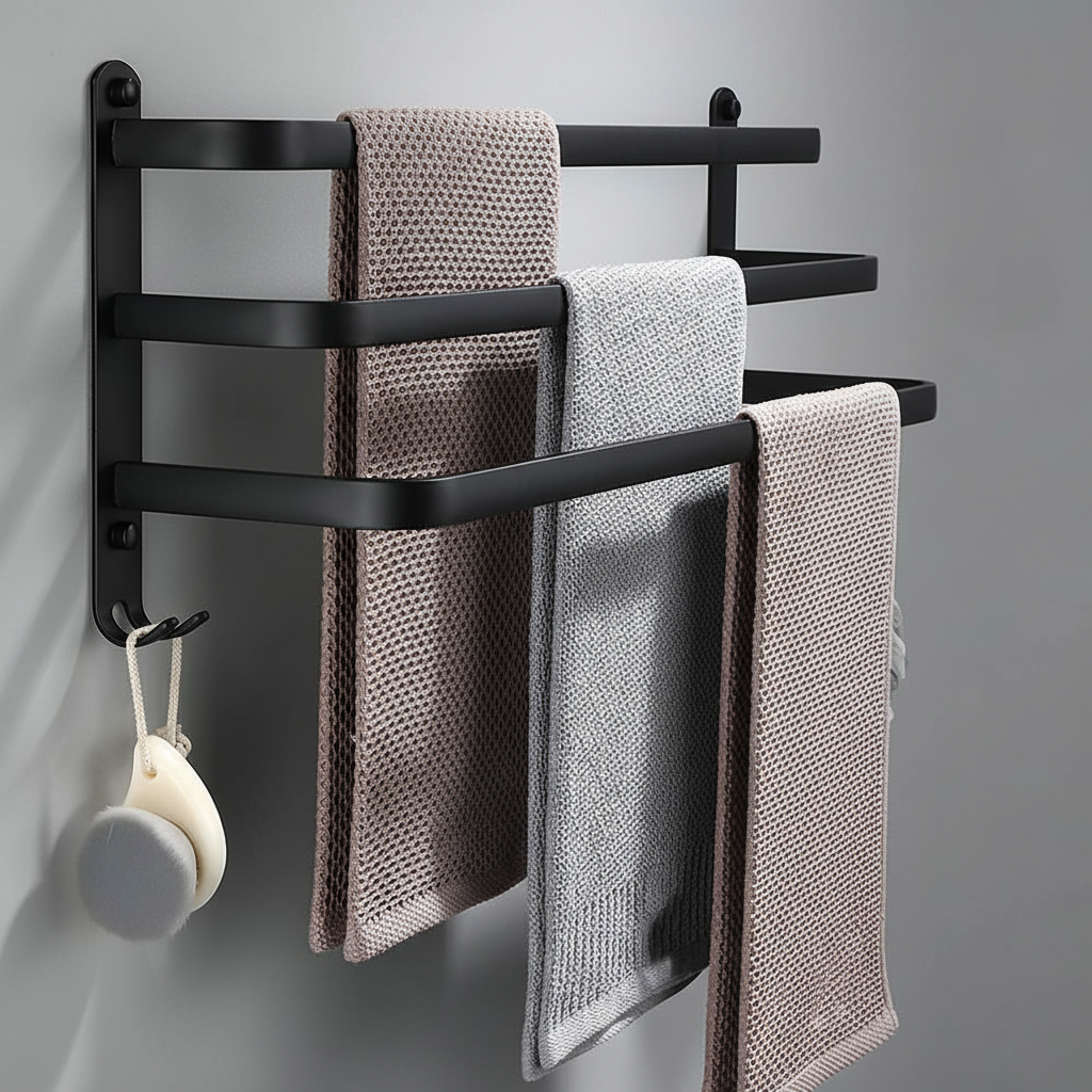 Wall-Mounted Towel Holder Made of Metal - SpaceHang