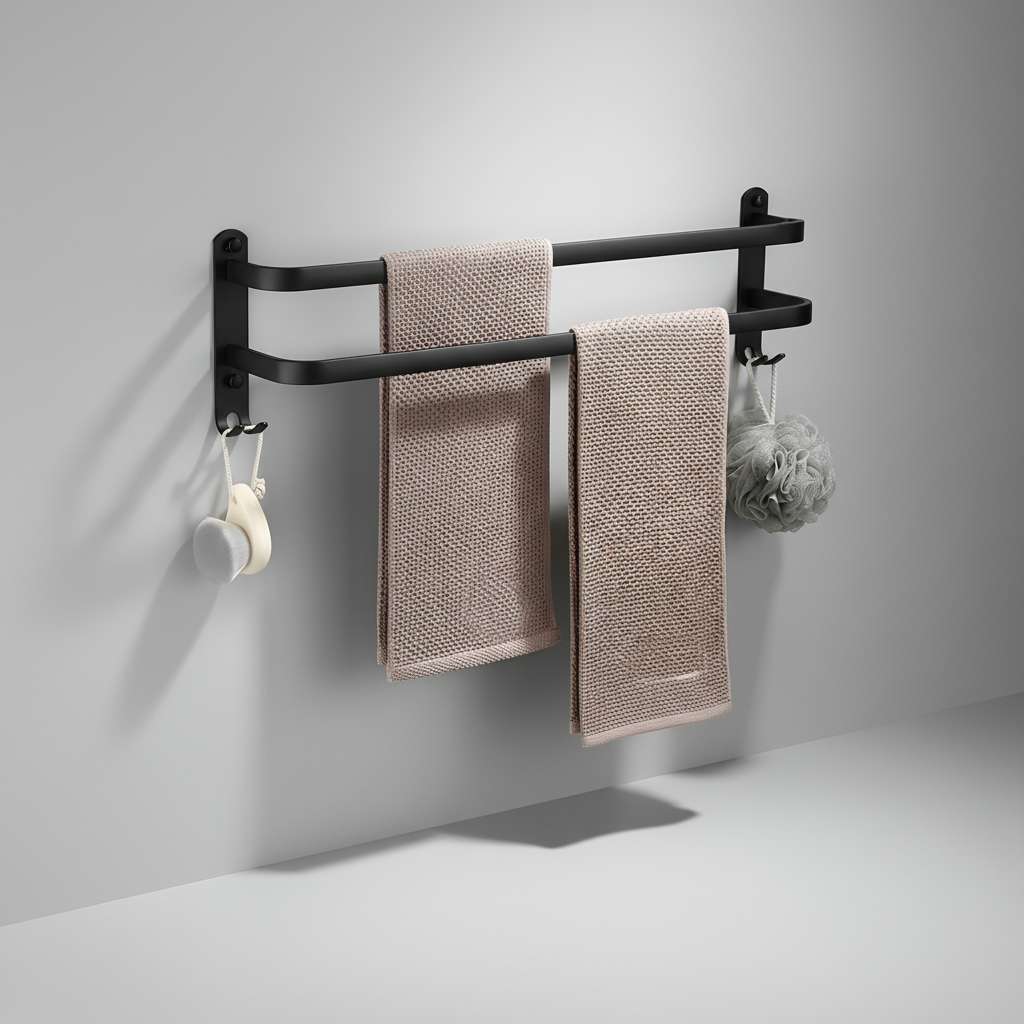 Wall-Mounted Towel Holder Made of Metal - SpaceHang