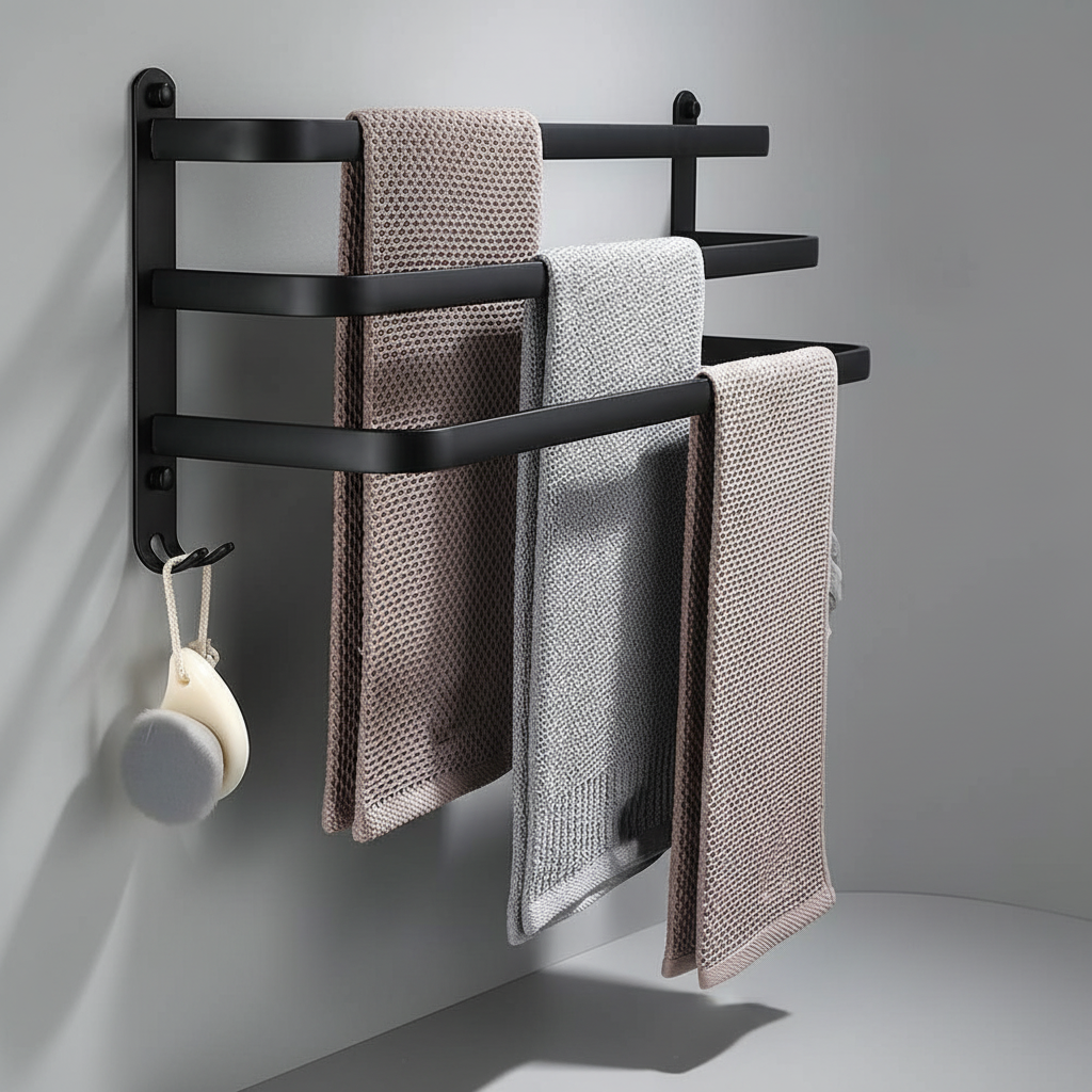 Wall-Mounted Towel Holder Made of Metal - SpaceHang