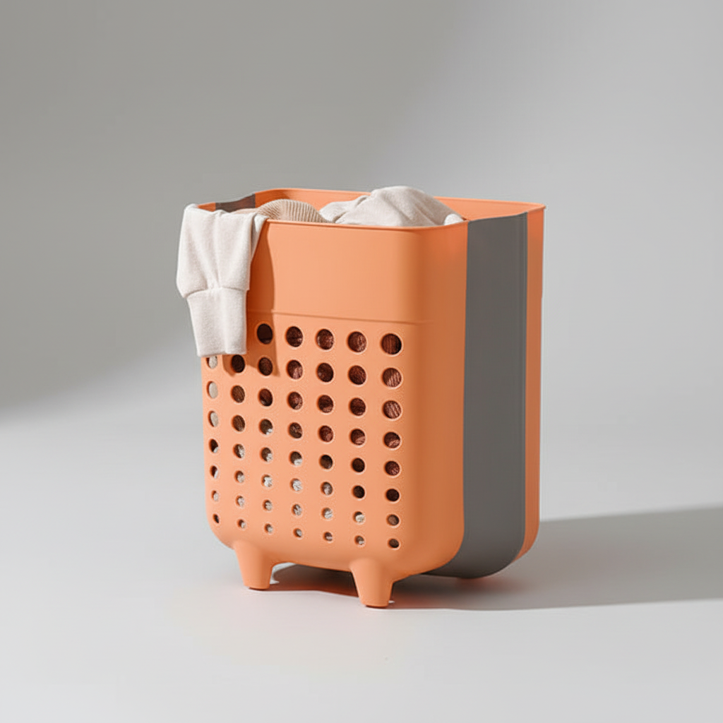 Wall-mounted laundry basket foldable - WallLaundryPro