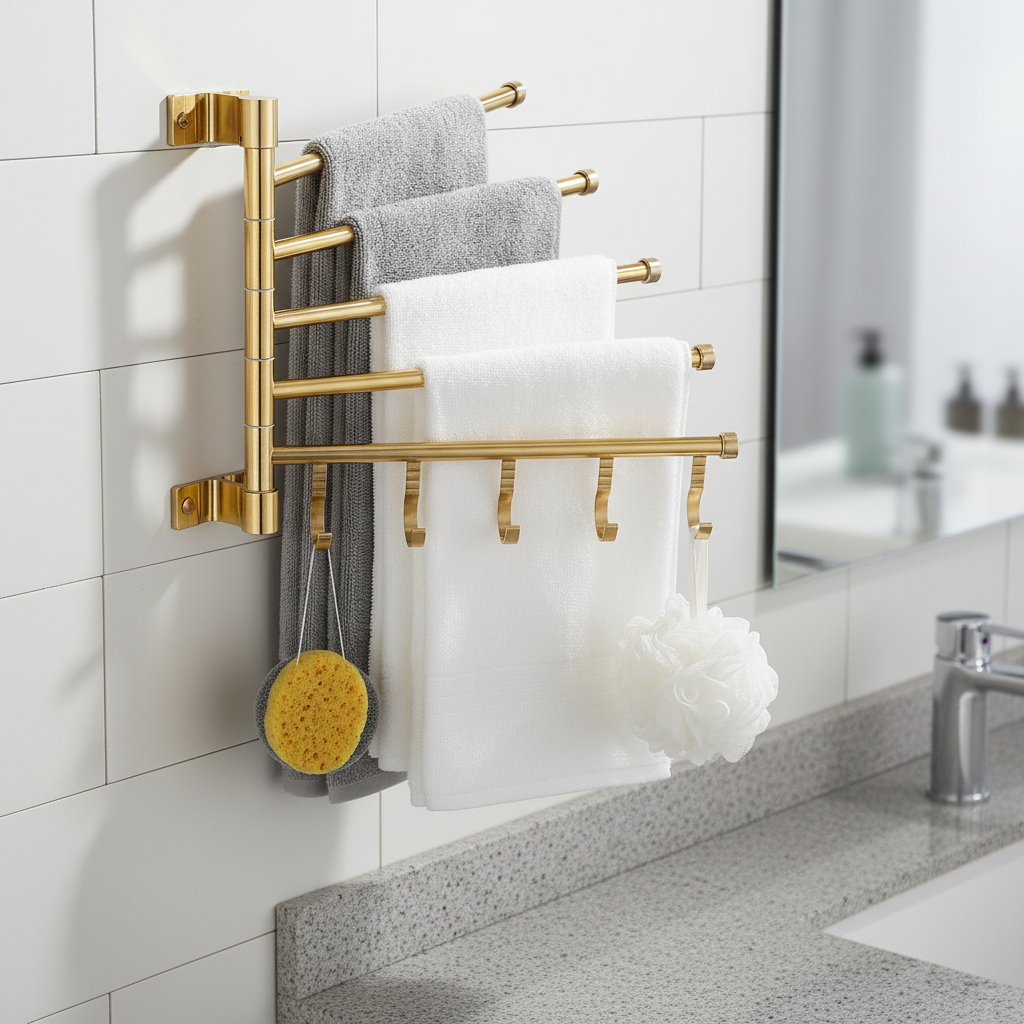 Wall-Mounted Triple Arm Design - TowelLattice