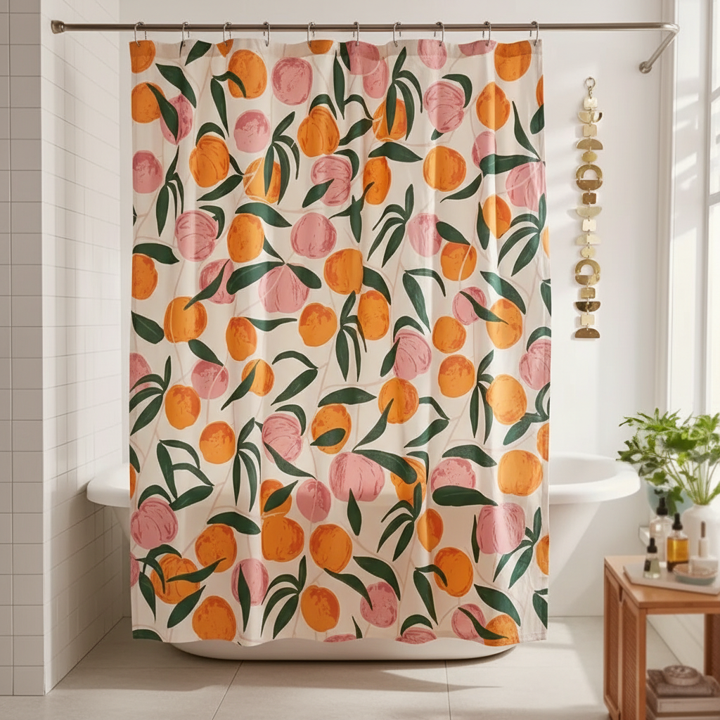 Water-repellent polyester shower curtain - PeachAura