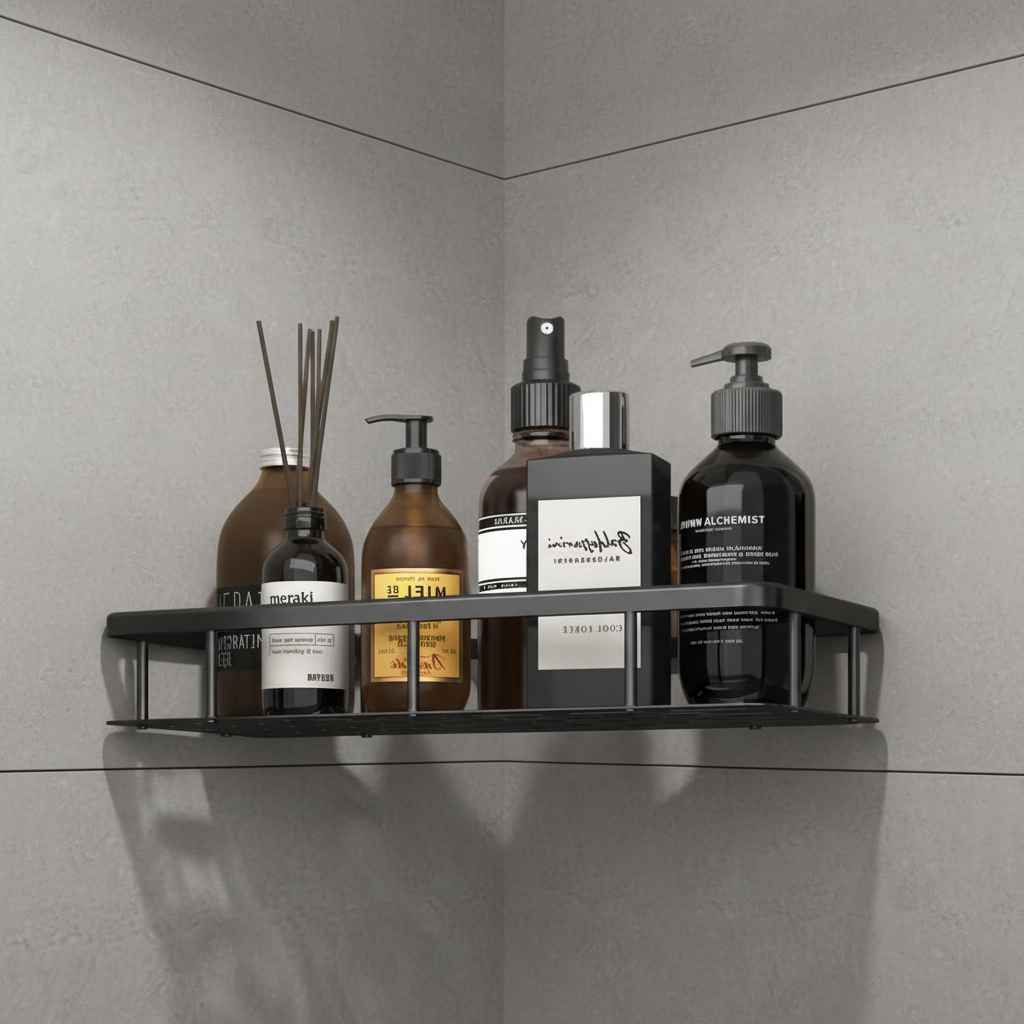 Waterproof wooden surface wall shelf - BathNook