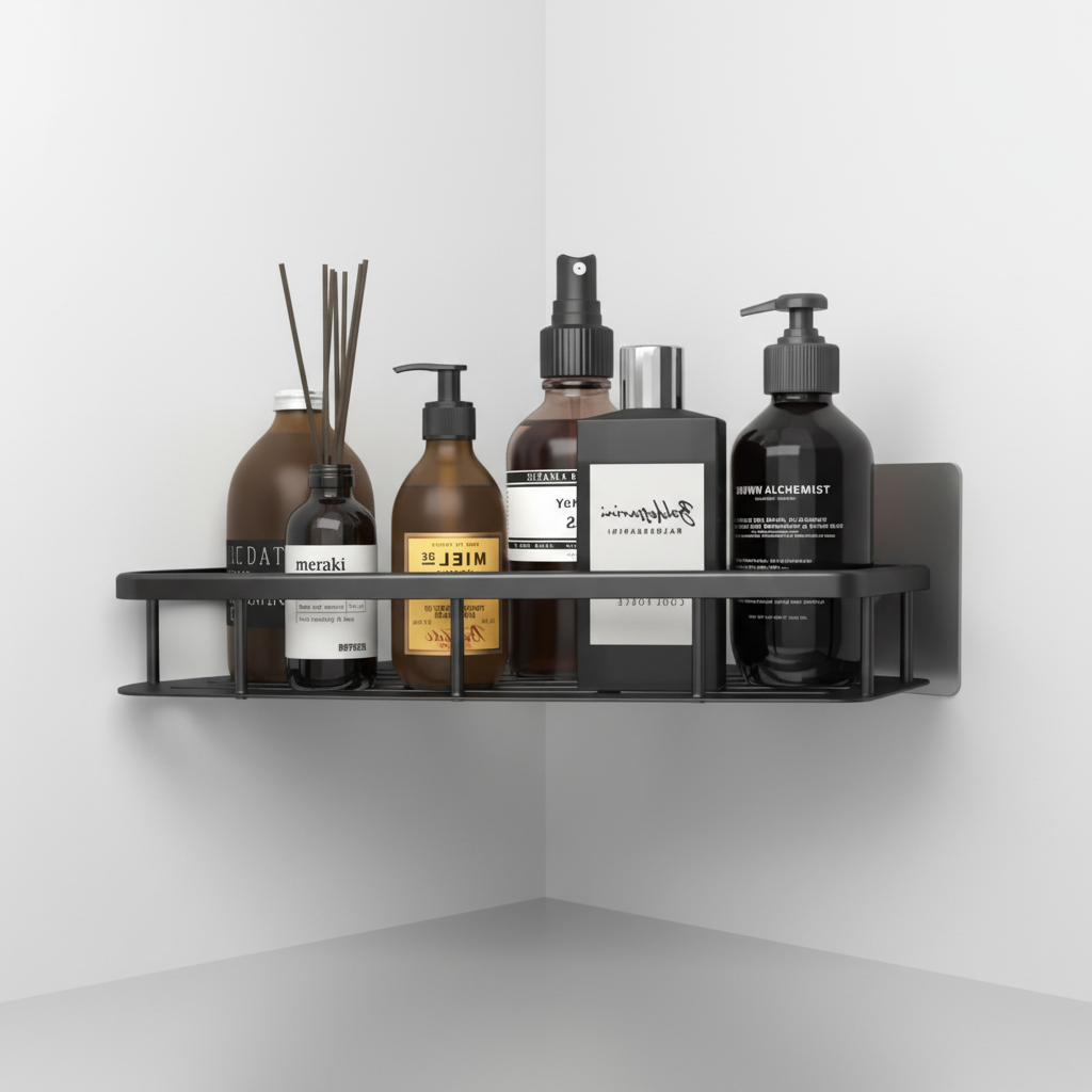 Waterproof wooden surface wall shelf - BathNook