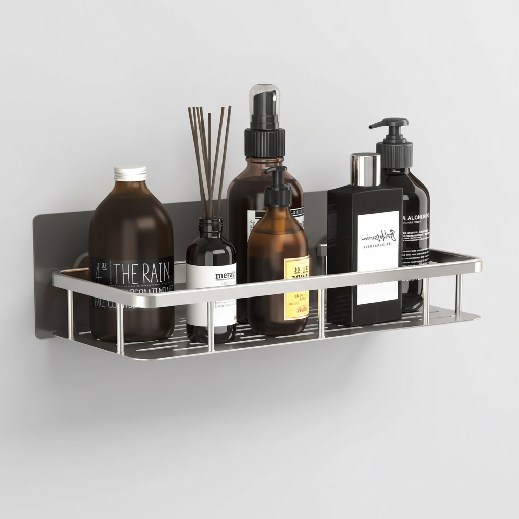 Waterproof wooden surface wall shelf - BathNook