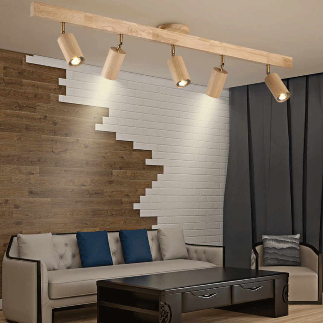 Adjustable Wooden Ceiling Spotlight - EcoLux