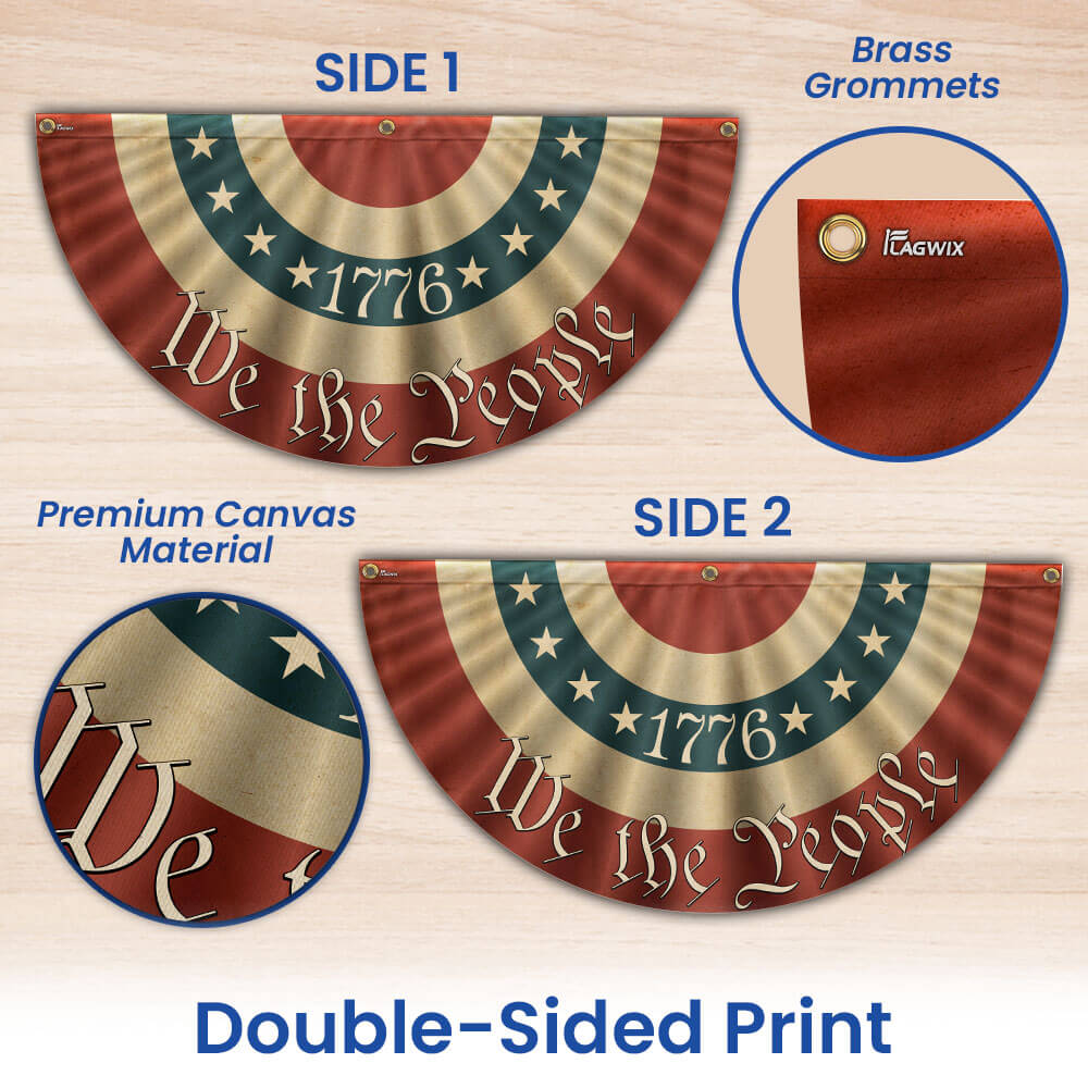 1776 We The People Patriotic American Flag Bunting 3-Day Shipping