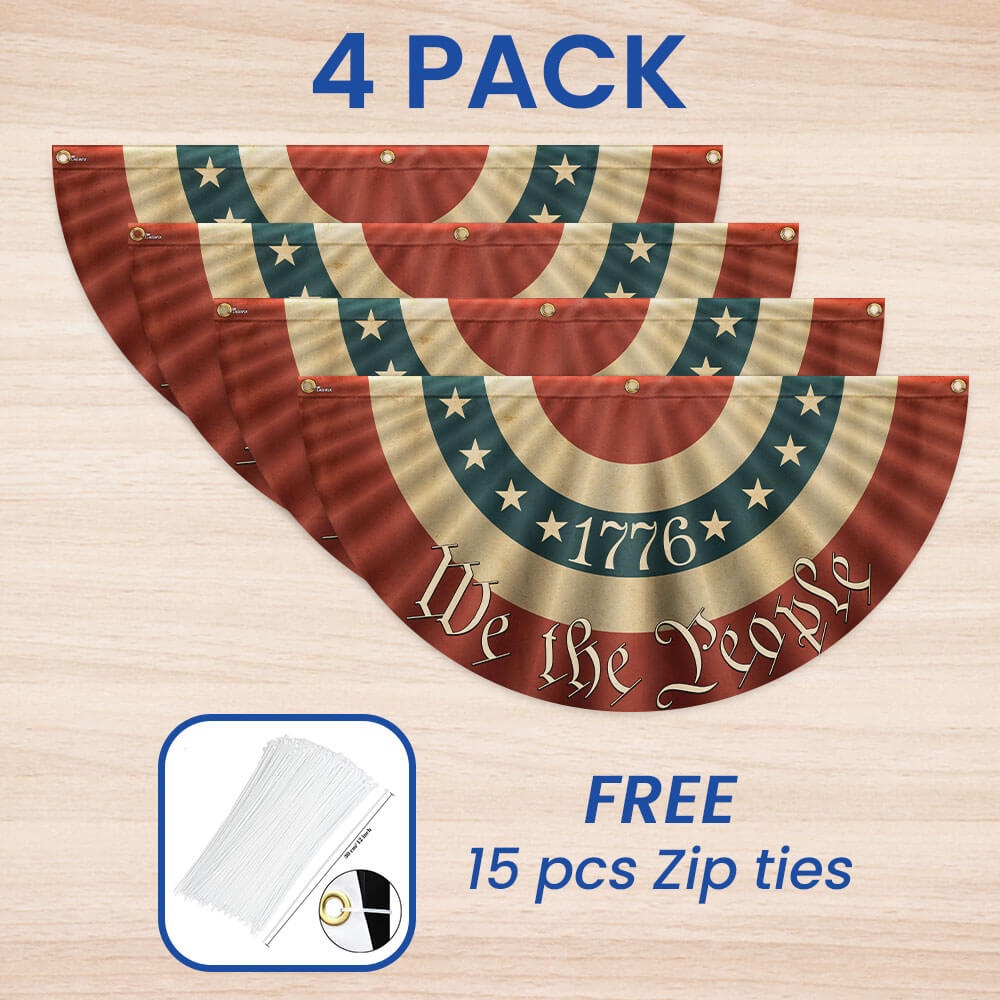 1776 We The People Patriotic American Flag Bunting 3-Day Shipping