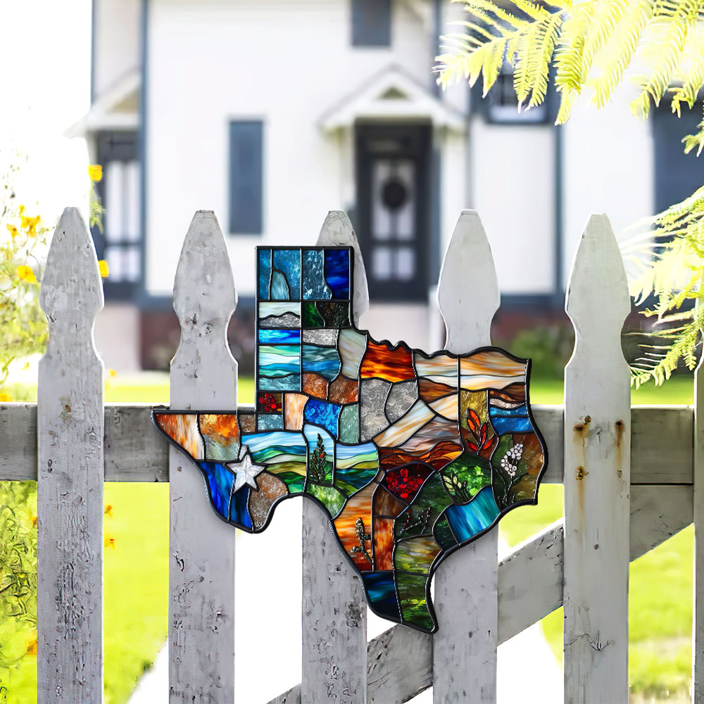 Texas Map Hanging Metal Sign, Wall Art