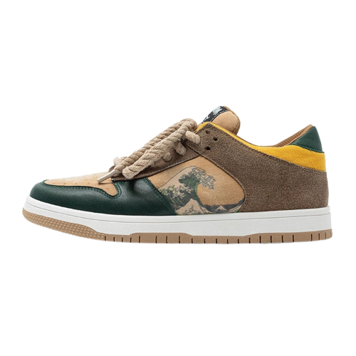 Artistic ladies and gentlemen's platform sneakers with wave design – Daiki