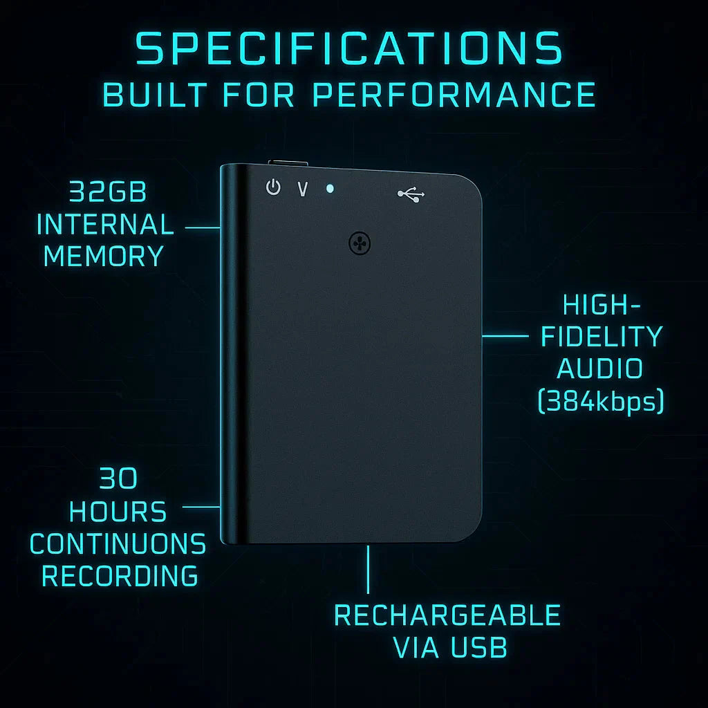 BowLift | Miniature Voice Recorder – Small, Discreet, and Powerful Audio Capture | Perfect for Stealth Recording and Voice Activation