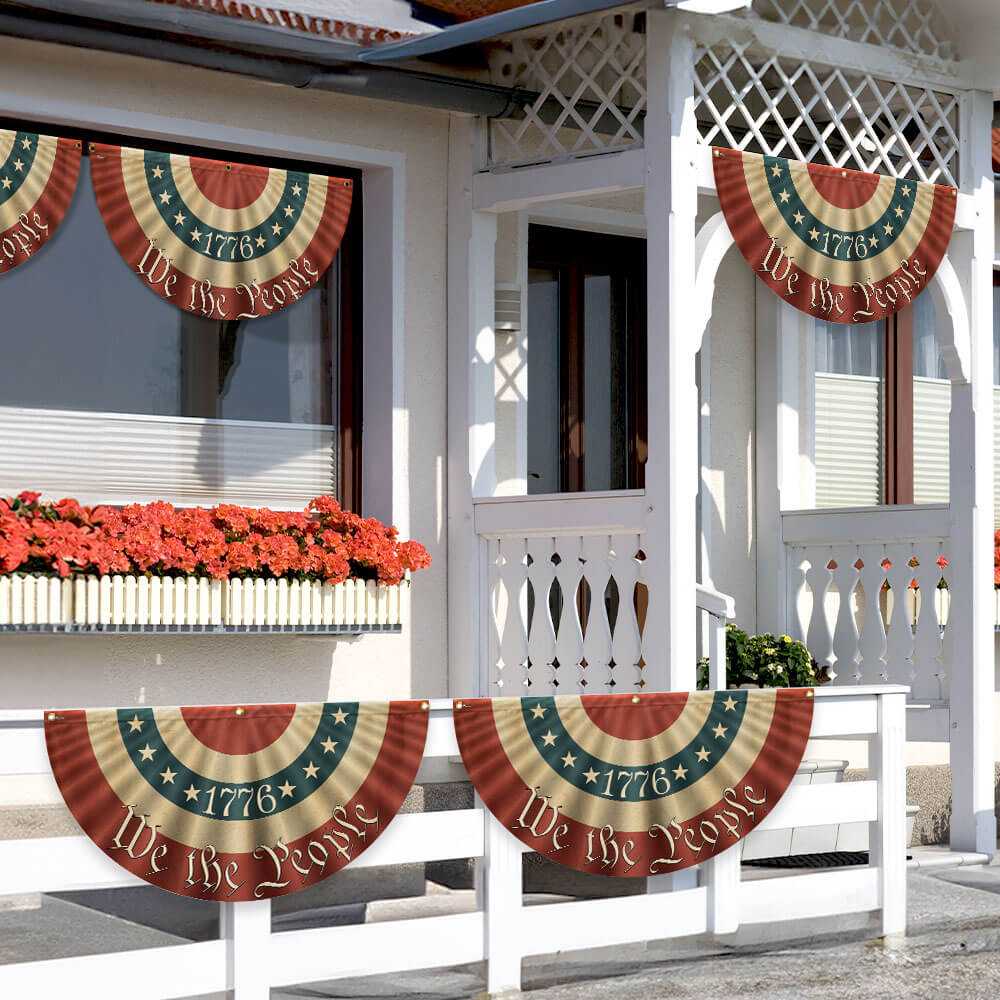 1776 We The People Patriotic American Flag Bunting 3-Day Shipping