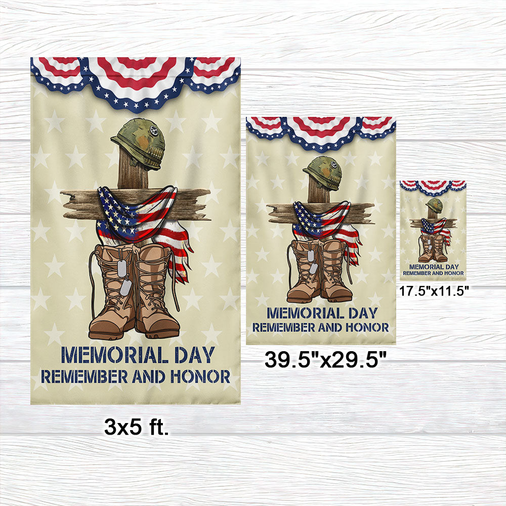 Memorial Day Flag Remember and Honor flag, Double side printed