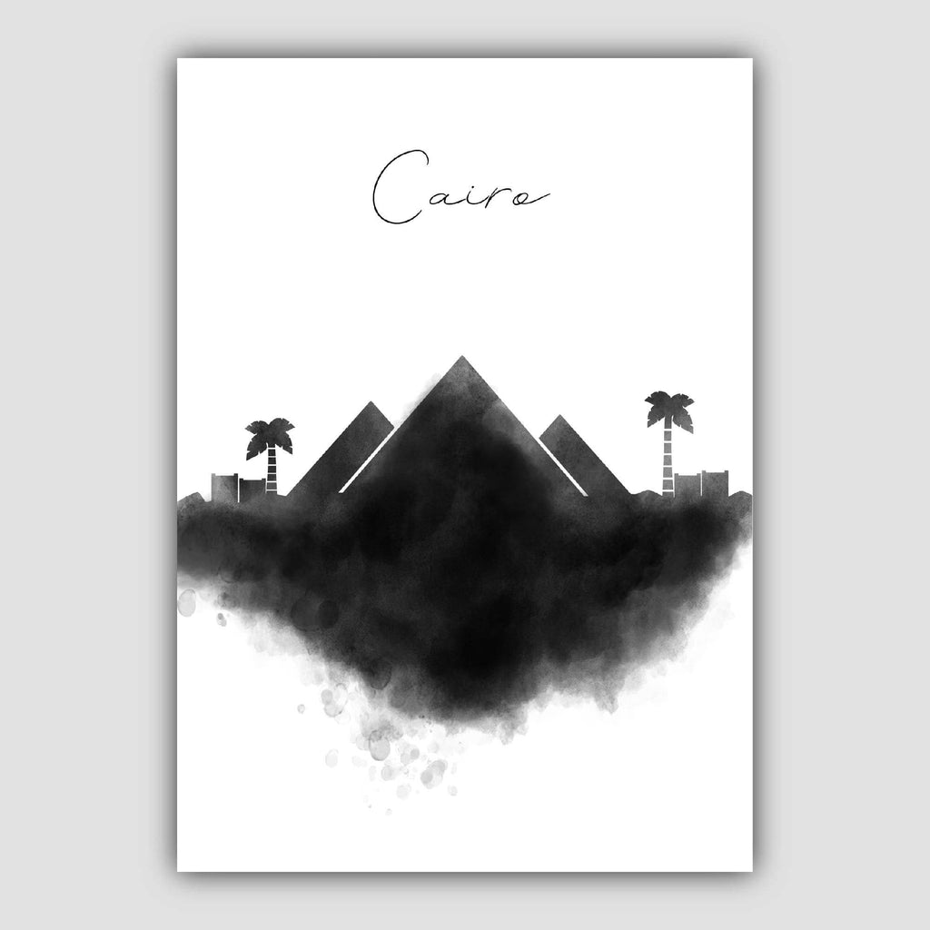 Cairo Watercolor Skyline City View Print | Bowlift