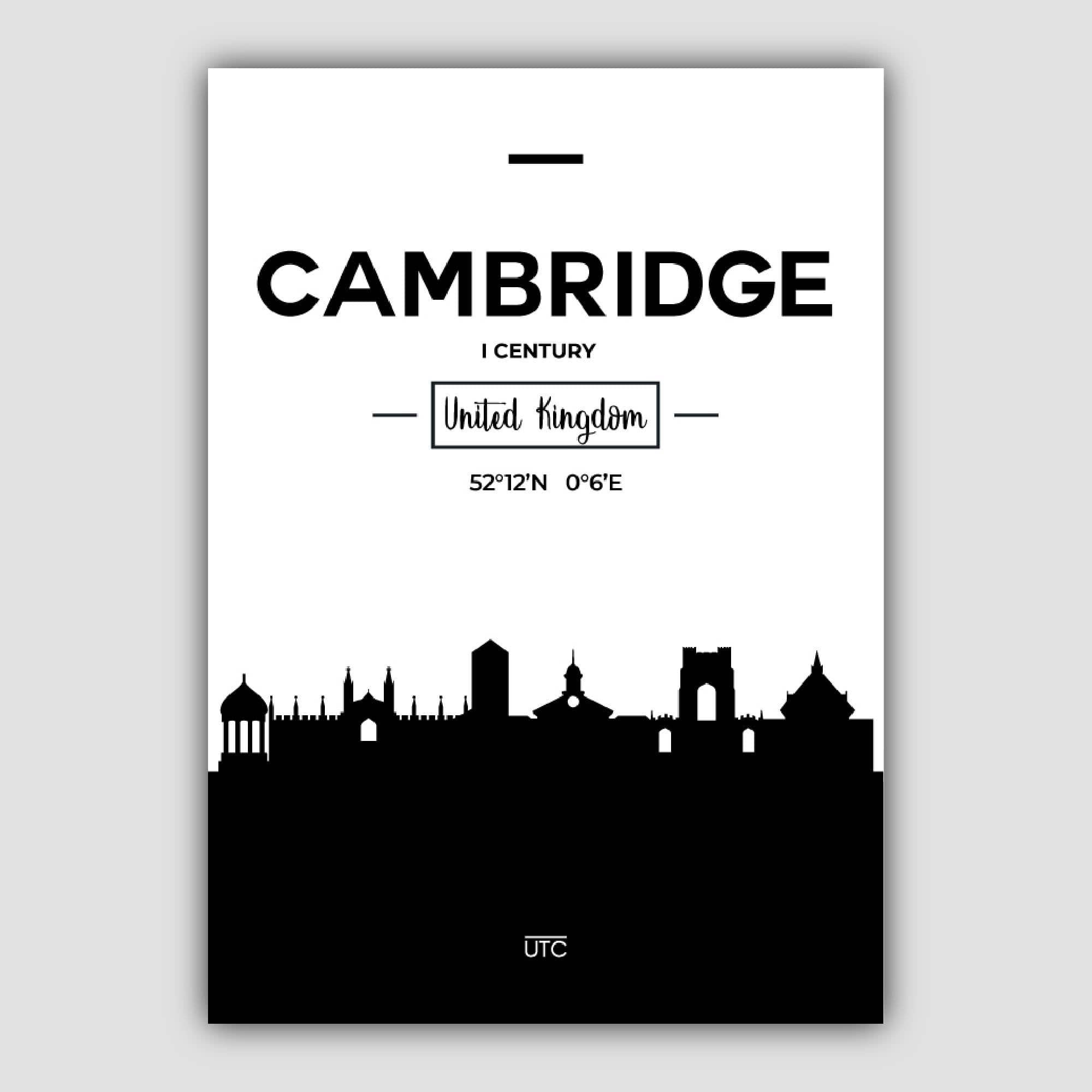 Cambridge City Skyline Cityscape Print | Bowlift