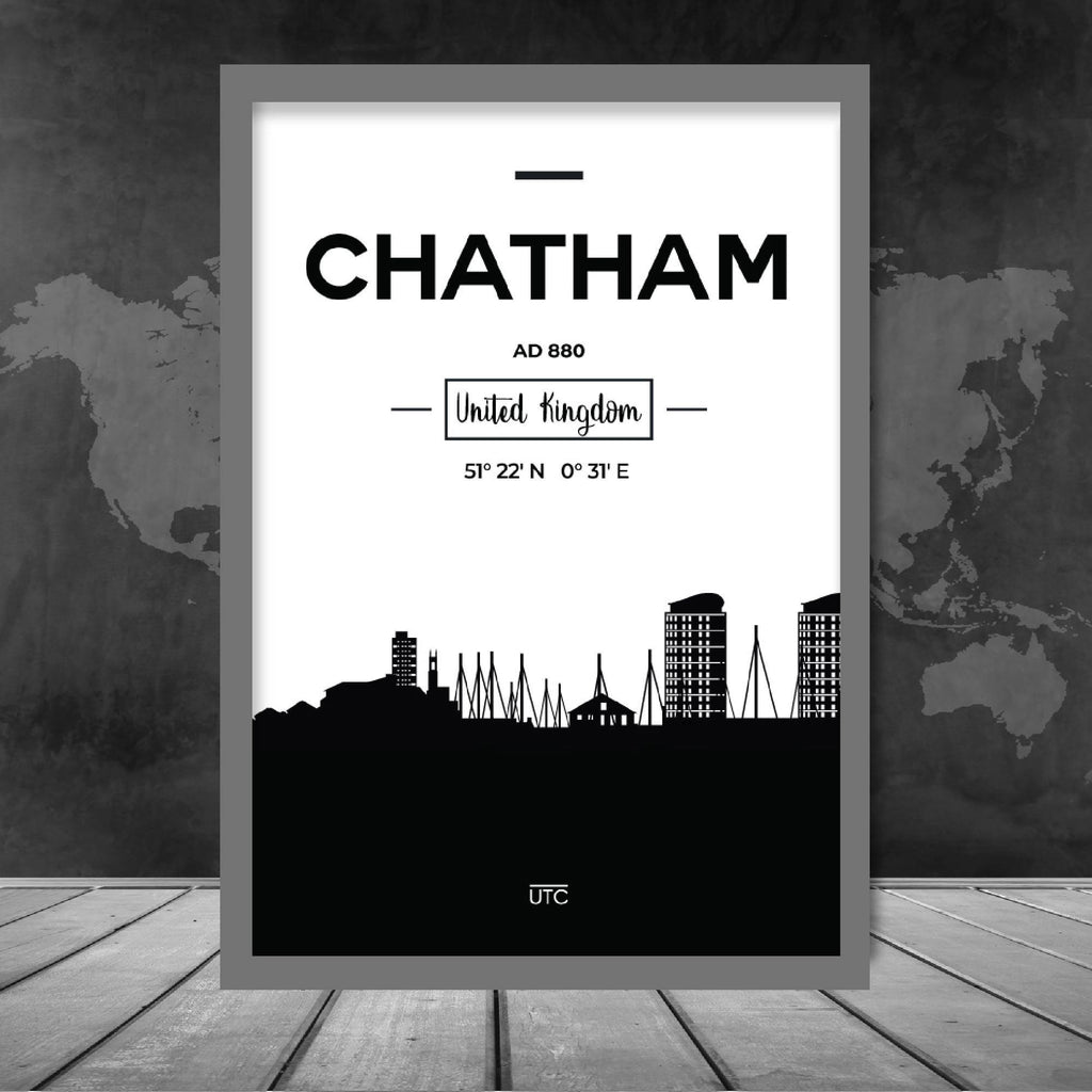 Chatham City Skyline Cityscape Print | Bowlift