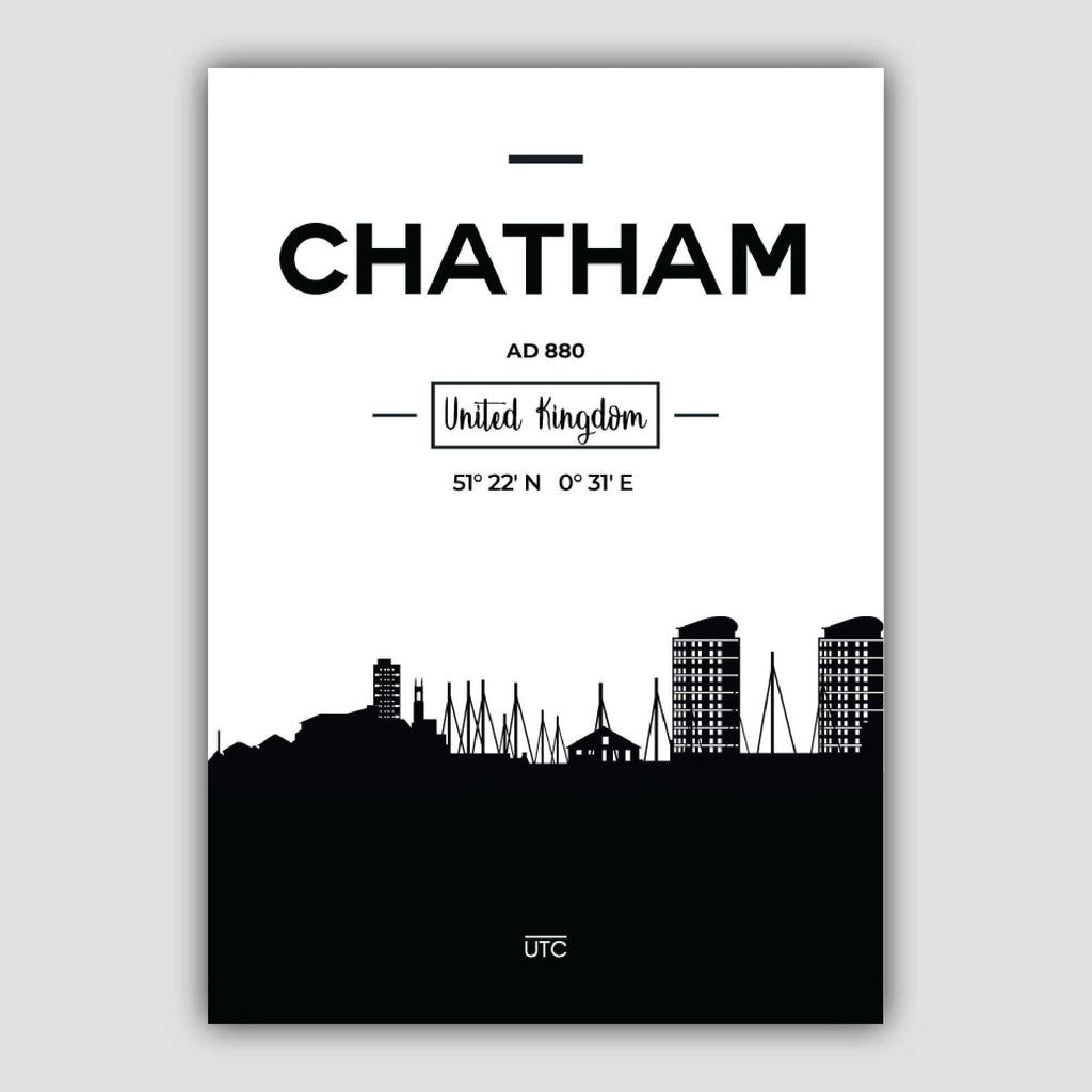 Chatham City Skyline Cityscape Print | Bowlift