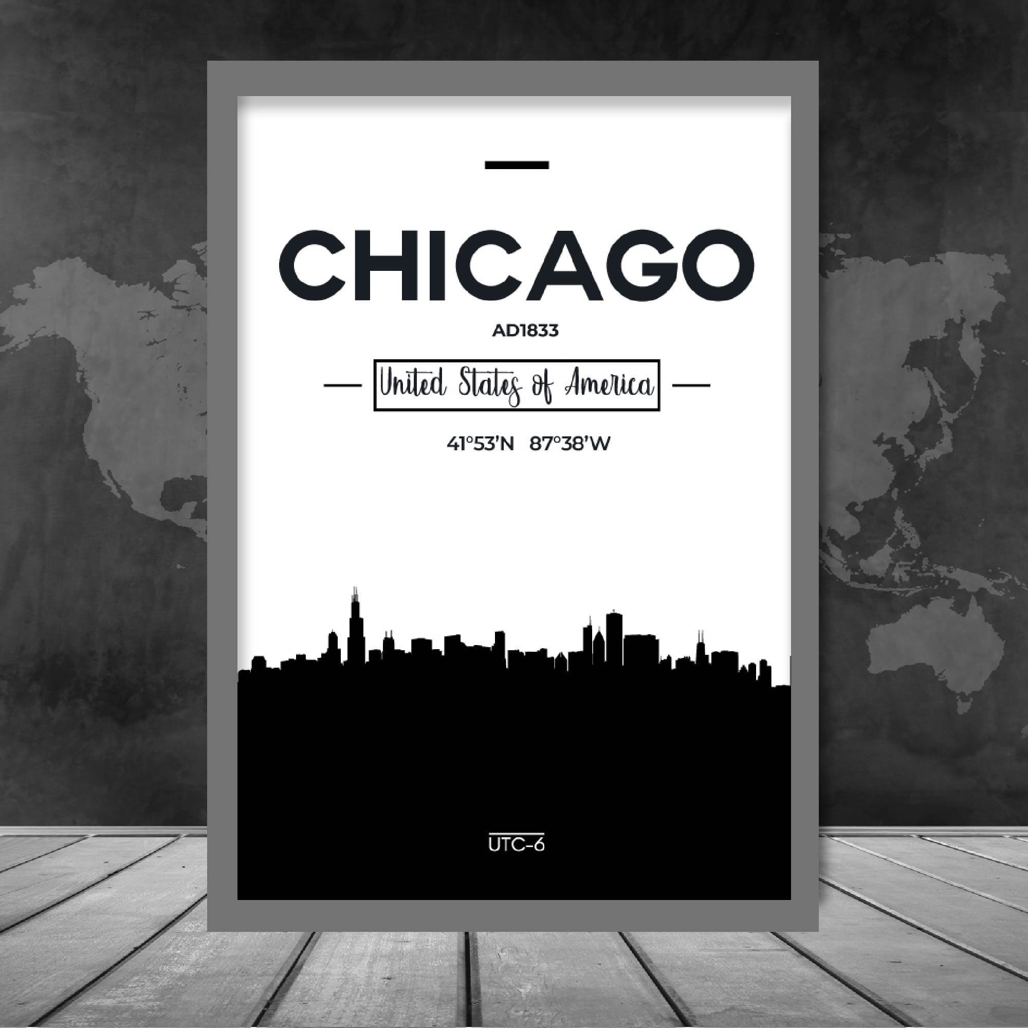 Chicago Cityscape City Landscape Print | Bowlift