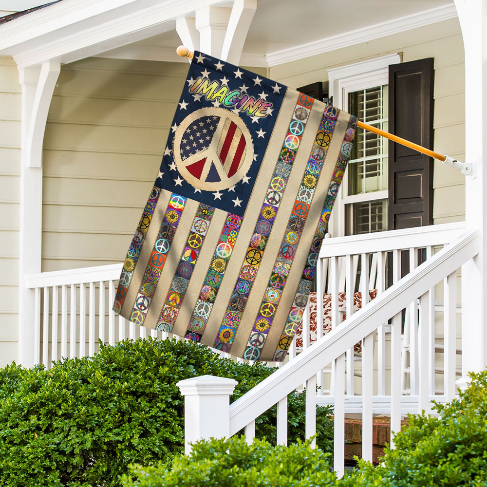 Peace Sign Hippie Flag