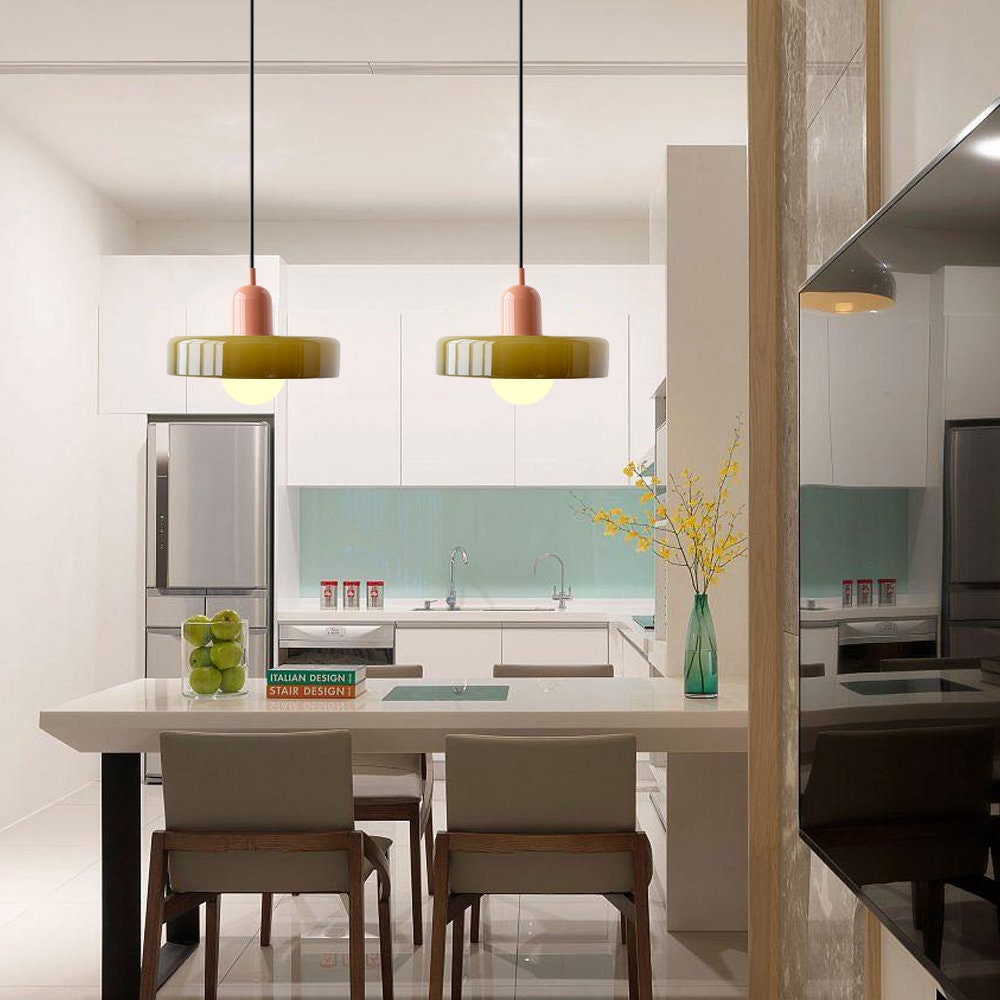 Colourful Pendant Lamp in Bauhaus Style - StiloGlas