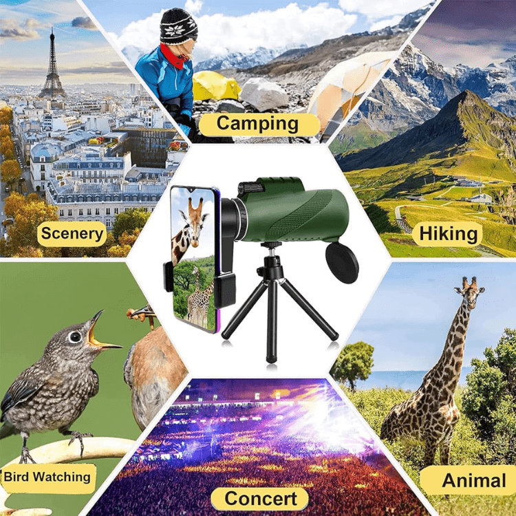 BowLift | Compact  Ultra-Zoom Monocular | HD Lens, Lightweight & Perfect for Hiking, Birdwatching, and Sports Events