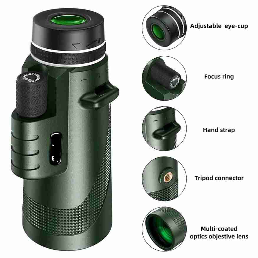 BowLift | Compact  Ultra-Zoom Monocular | HD Lens, Lightweight & Perfect for Hiking, Birdwatching, and Sports Events