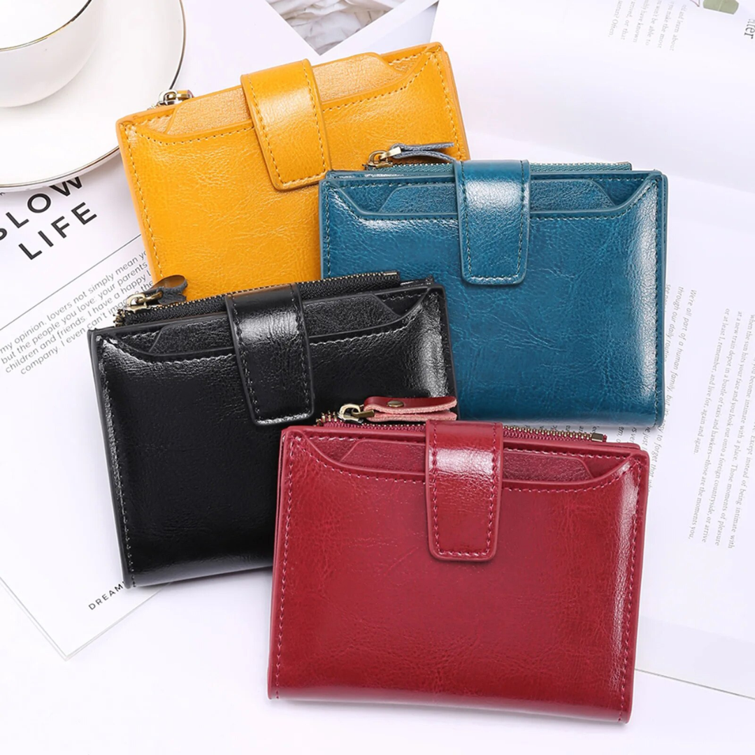 Compact Multi-Functional Leather Wallet – RFID Blocking