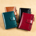 Compact Multi-Functional Leather Wallet – RFID Blocking